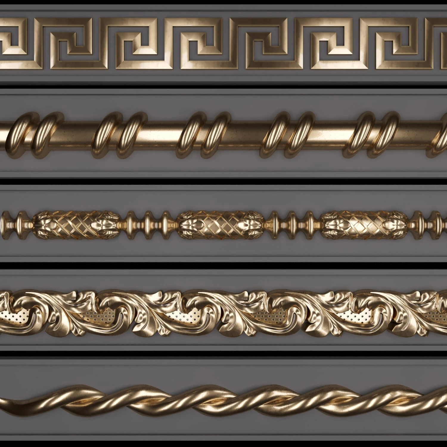 trim ornament 27 3D Model .c4d .max .obj .3ds .fbx .stl .blend 