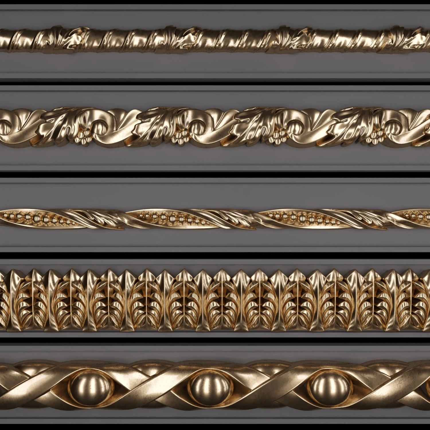 trim ornament 28 3D Model .c4d .max .obj .3ds .fbx .stl .blend