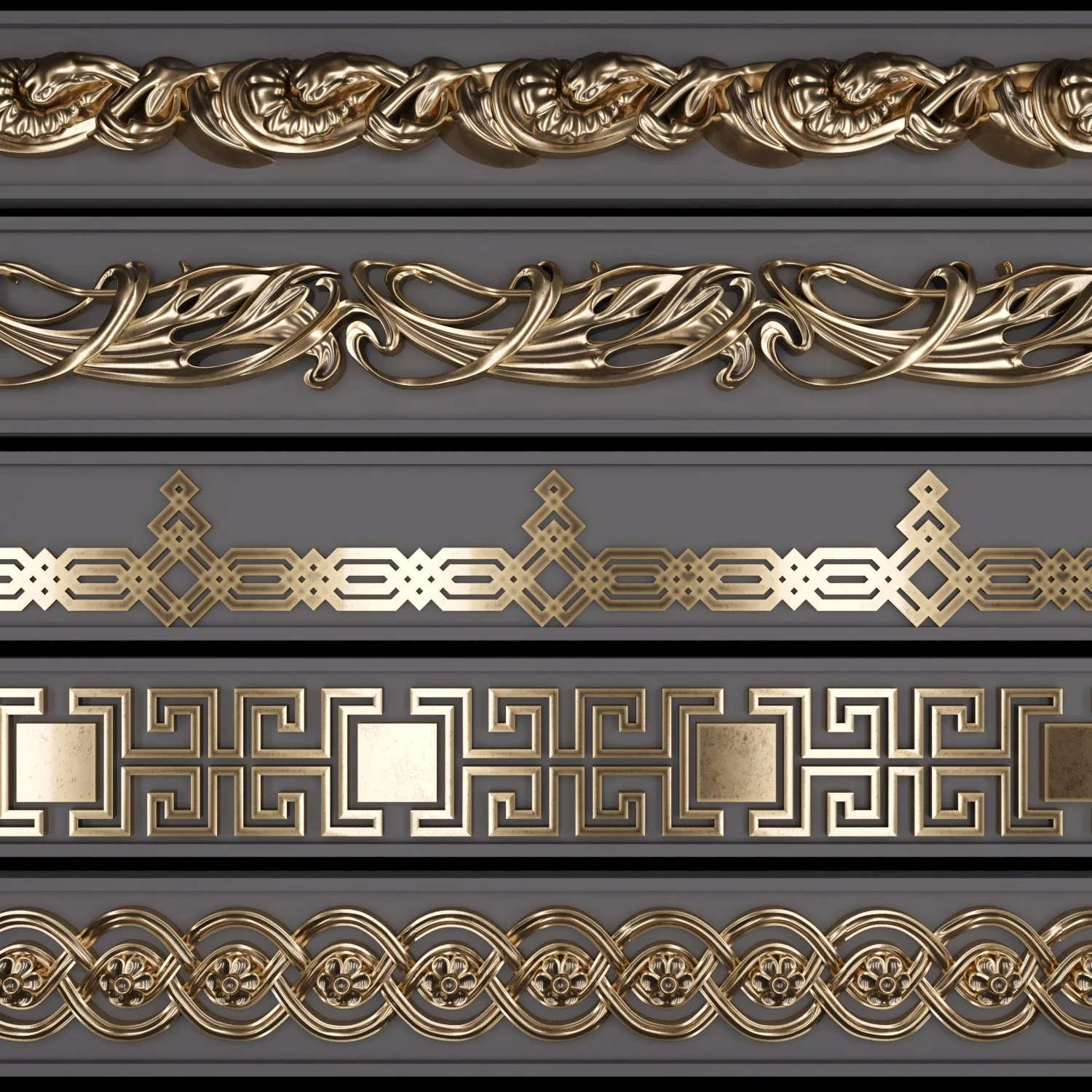trim ornament 29 3D Model .c4d .max .obj .3ds .fbx .stl .blend 