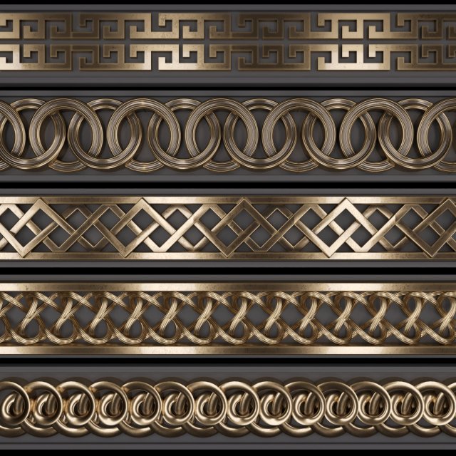 trim ornament 33 3D Model .c4d .max .obj .3ds .fbx .stl .blend