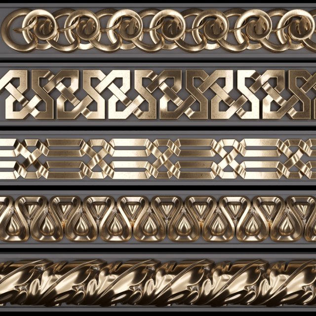 trim ornament 34 Model 3D .c4d .max .obj .3ds .fbx .stl .blend 