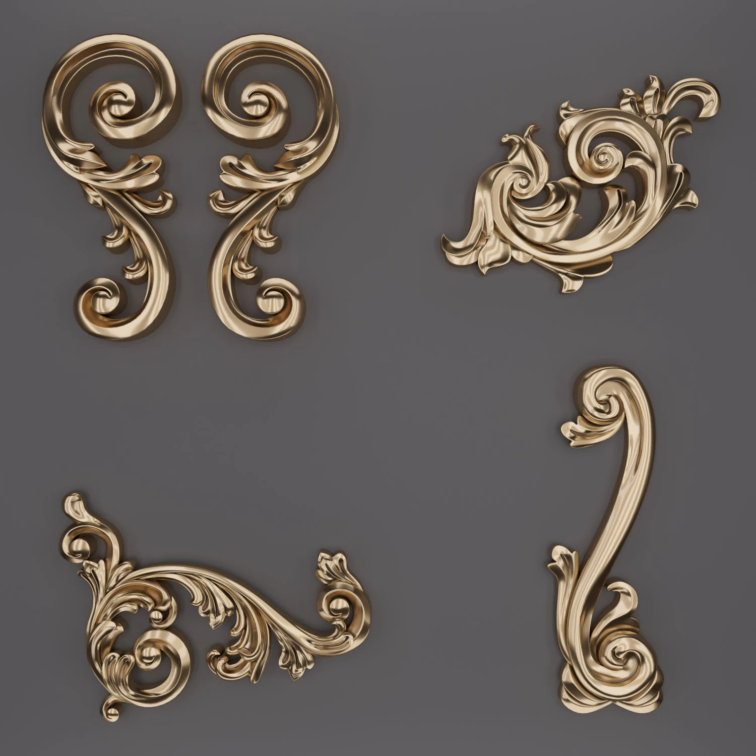 trim ornament 37 3D Model .c4d .max .obj .3ds .fbx .stl .blend