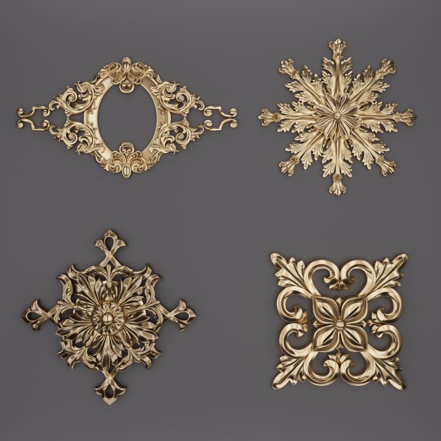 trim ornament 39 Model 3D .c4d .max .obj .3ds .fbx .stl .blend 