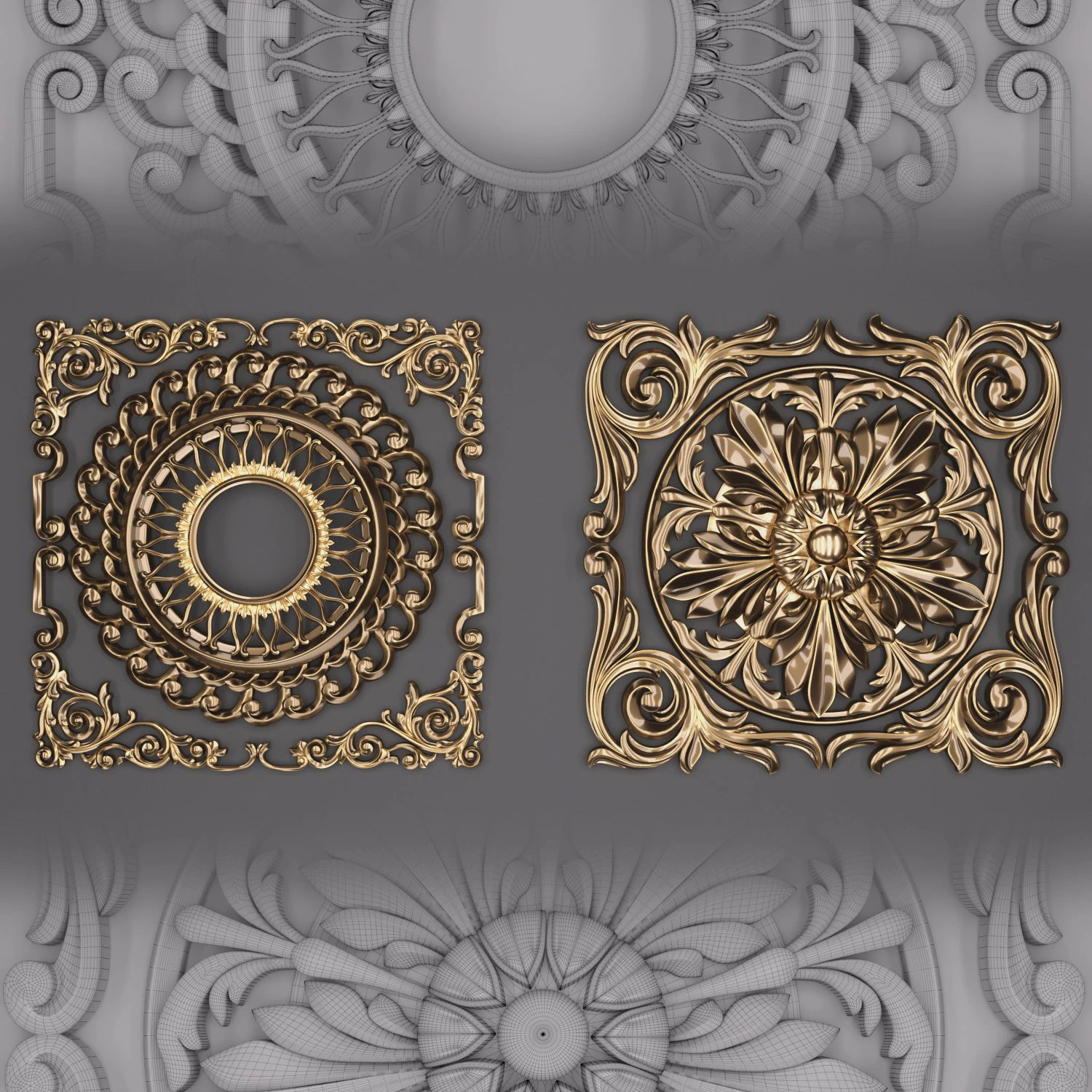 trim ornament 41 3D Model .c4d .max .obj .3ds .fbx .stl .blend 