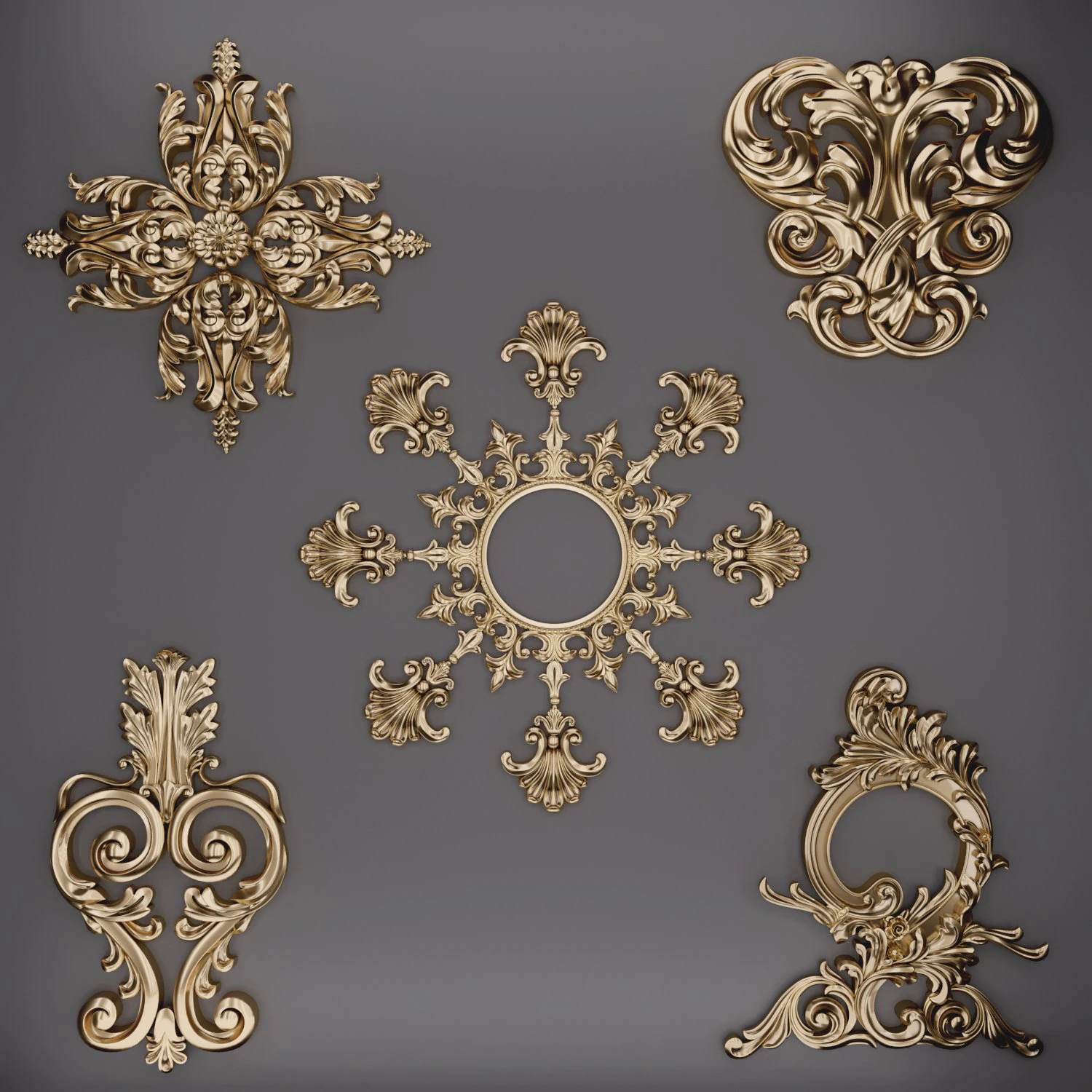 trim ornament 43 3D Model .c4d .max .obj .3ds .fbx .stl .blend