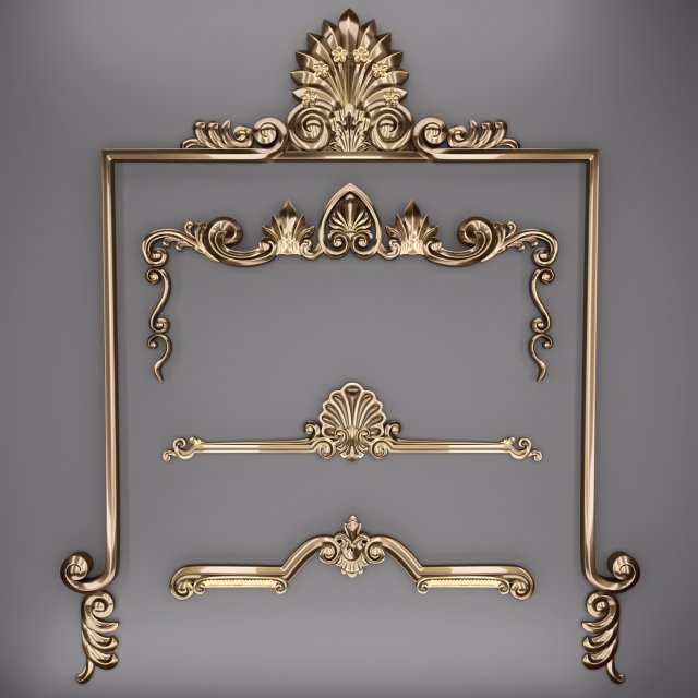 trim ornament 45 Model 3D .c4d .max .obj .3ds .fbx .stl .blend 