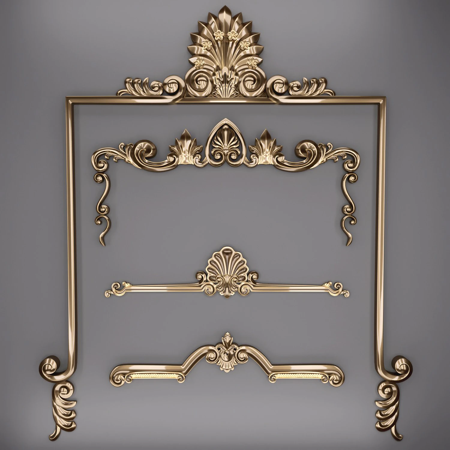 trim ornament 45 3D Model .c4d .max .obj .3ds .fbx .stl .blend