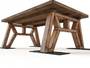 mesa de madeira Modelo 3D