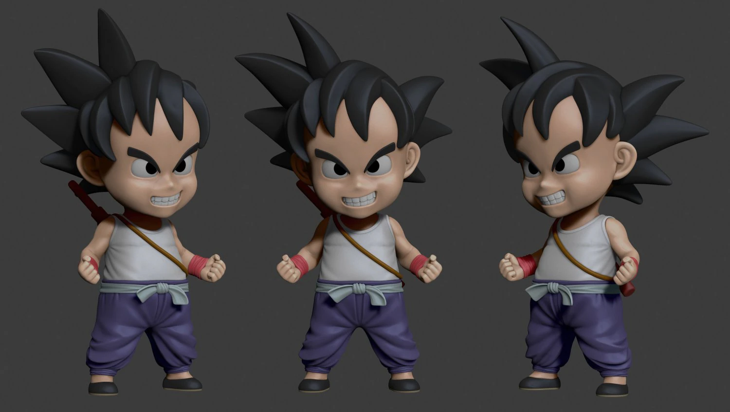 Little goku 3D Print Model .c4d .max .obj .3ds .fbx .stl .blend 