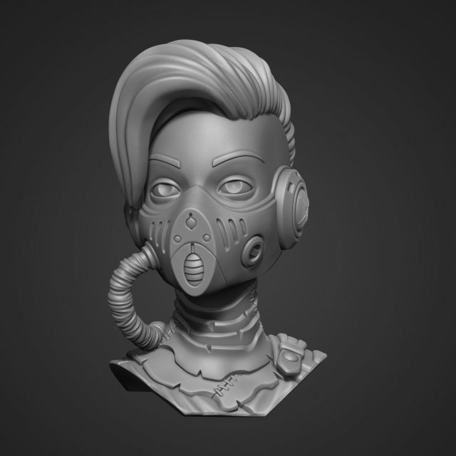 Postapocalypse girl Modello di stampa 3D .c4d .max .obj .3ds .fbx .stl .blend 