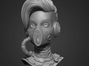 Postapocalypse girl 3D-printmodel