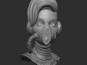 Postapocalypse girl Modello di stampa 3D