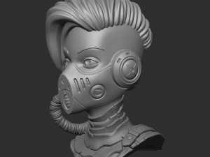 Postapocalypse girl Modello di stampa 3D