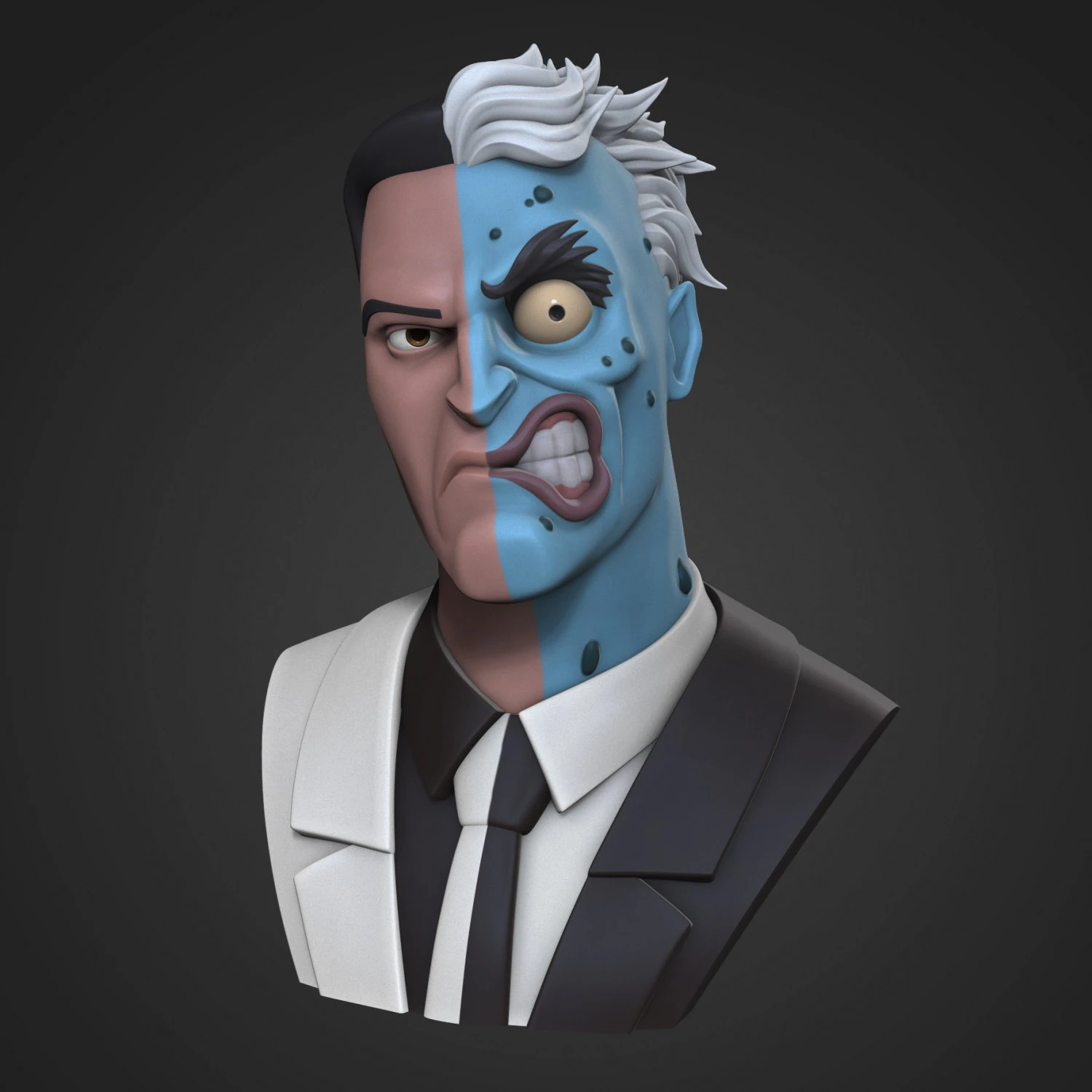 Two-face 3D Print Model .c4d .max .obj .3ds .fbx .stl .blend 