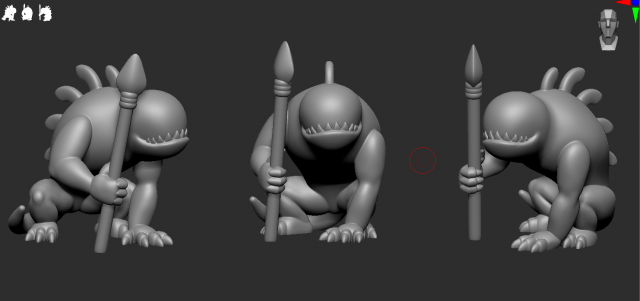 Cartoon Troglodyte Model Cetak 3D .c4d .max .obj .3ds .fbx .stl .blend 
