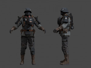 German soldier Model 3D