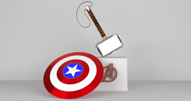 thor and captain america shield 3D-Modell .c4d .max .obj .3ds .fbx .stl .blend 