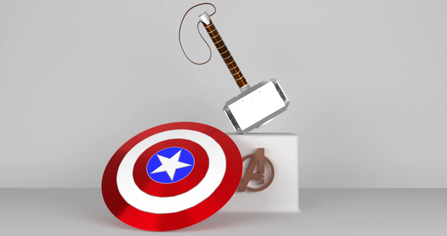 thor and captain america shield 3D Model .c4d .max .obj .3ds .fbx .stl .blend