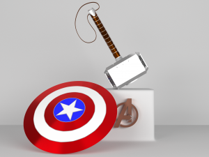 thor and captain america shield 3D Model