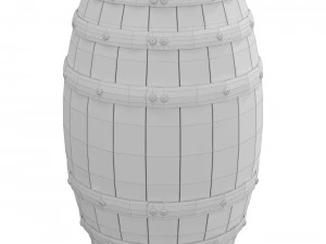 Wooden Barrel 3D Model