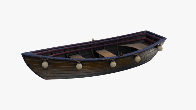 Old Row Boat 3D Модель .c4d .max .obj .3ds .fbx .stl .blend 