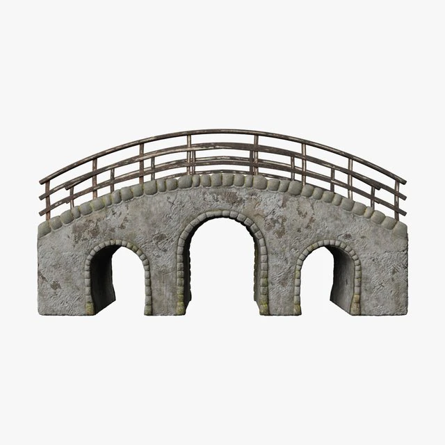 Old Bridge 3D Model .c4d .max .obj .3ds .fbx .stl .blend 