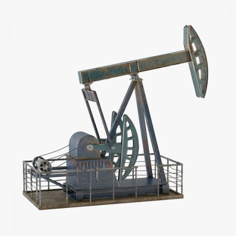 Oil Pump Jack 3D Model .c4d .max .obj .3ds .fbx .stl .blend 