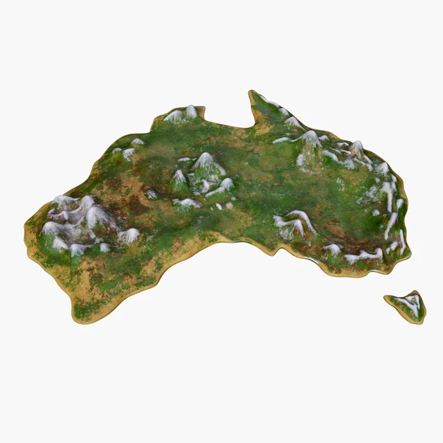 Australia 3D Model .c4d .max .obj .3ds .fbx .stl .blend 