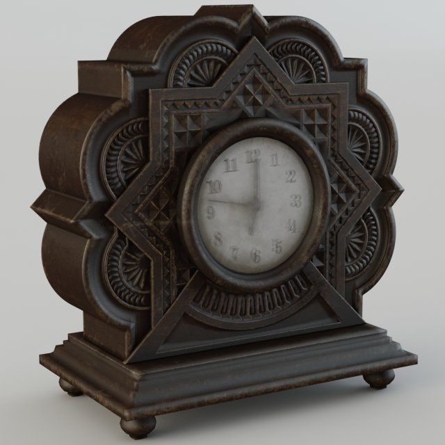 Old Eastern Clock 3D Model .c4d .max .obj .3ds .fbx .stl .blend 
