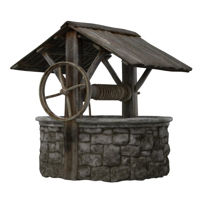 Water Well 3D Model .c4d .max .obj .3ds .fbx .stl .blend 