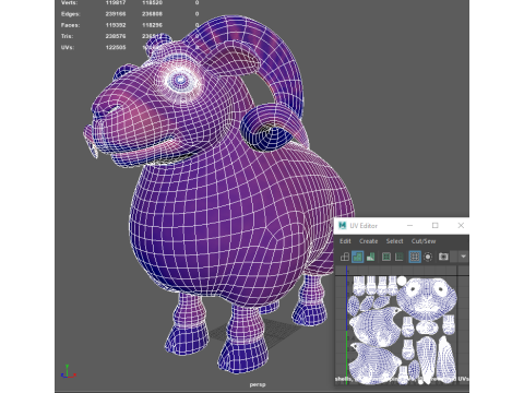 Sheep ram 3D Model