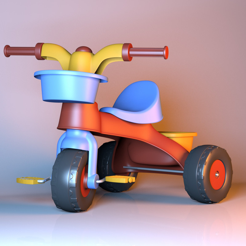 Tricycle 3D Model .c4d .max .obj .3ds .fbx .stl .blend 