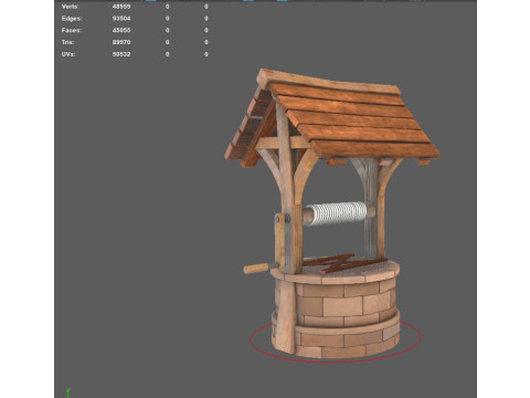 Water Well Stylized 3D Model