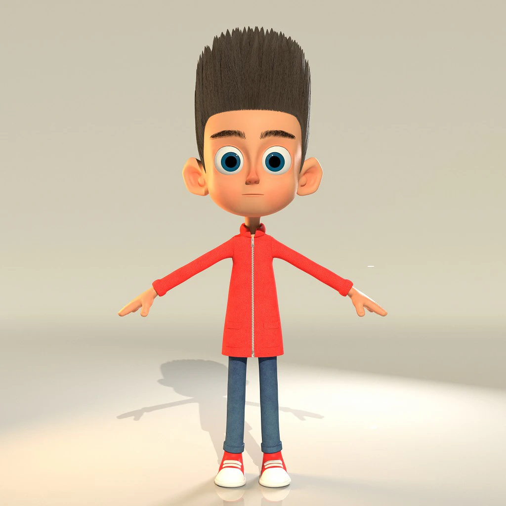 Stylized Boy Character 3D Model .c4d .max .obj .3ds .fbx .stl .blend