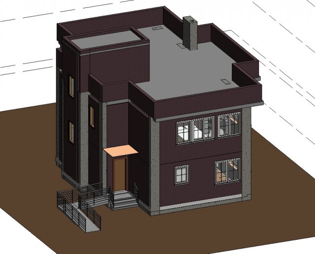 3 storey house 3D Модель .c4d .max .obj .3ds .fbx .stl .blend 