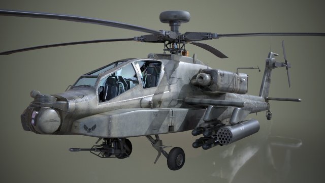 ah-64d apache longbow low poly 3D 모델 .c4d .max .obj .3ds .fbx .stl .blend 