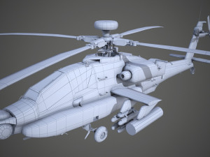 ah-64d apache longbow low poly 3D 모델