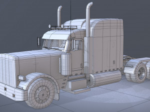 american peterbilt truck - lowpoly Modello 3D