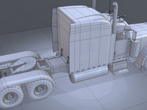 american peterbilt truck - lowpoly Modello 3D