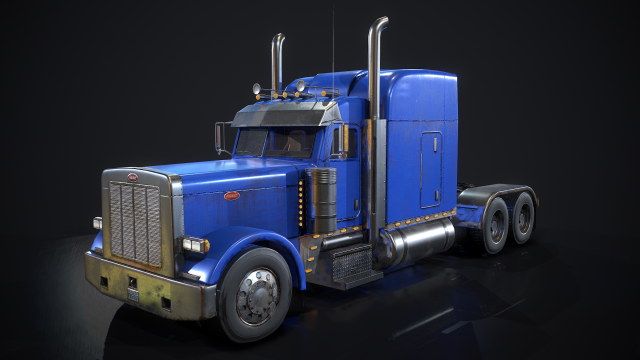 american peterbilt truck - lowpoly Modello 3D .c4d .max .obj .3ds .fbx .stl .blend 