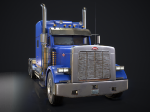 american peterbilt truck - lowpoly Modello 3D