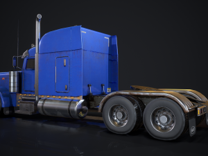 american peterbilt truck - lowpoly Modello 3D
