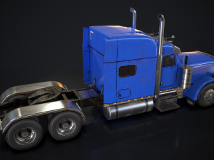american peterbilt truck - lowpoly Modello 3D