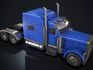 american peterbilt truck - lowpoly Modello 3D