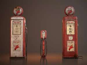 bombas antigas de g&aacute;s e ar - low poly Modelo 3D