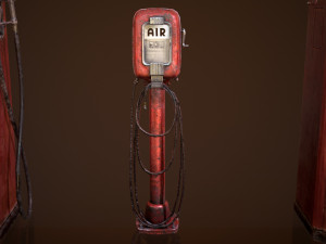 old gas and air pumps - low poly 3D 模型