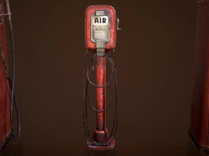 old gas and air pumps - low poly 3D Model