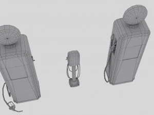 old gas and air pumps - low poly 3D Model