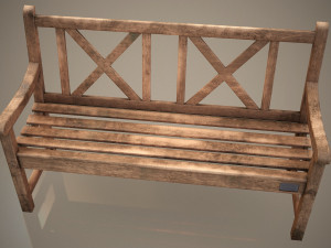 wooden bench - low poly 3D मॉडल
