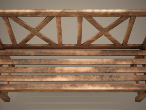 wooden bench - low poly 3D मॉडल